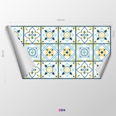 Stickers carrelage cuisine - Arabesque vert