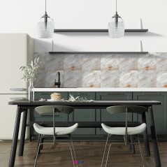 Stickers carrelage cuisine - Marbre beige