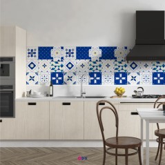 Stickers carrelage cuisine - Abstrait bleu