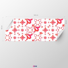 Stickers carrelage Salle de Bain - Motif rouge