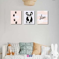 3 Tableaux en toile décoration chambre enfant - Love Hello