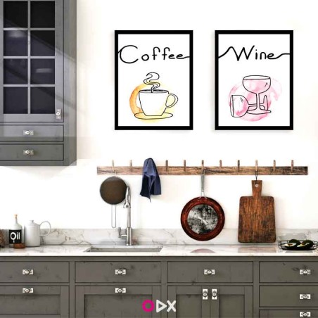 Cadre lario pour décoration cuisine - 2 parties - Coffee winer