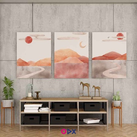 3 Tableaux décoratifs en toile - Art - Montagne