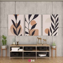 3 Tableaux décoratifs en toile - Feuillage