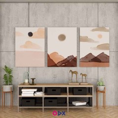 3 Tableaux décoratifs en toile - La lune