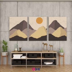 3 Tableaux décoratifs en toile - Soleil