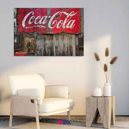 Tableau décoratif en toile - Rusty Coca Cola