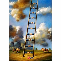 Tableau décoratif en toile - Rafal Olbinski, L'echelle de Jacob