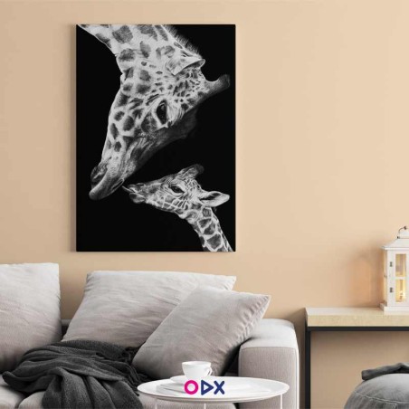 Tableau mural en toile - Giraffe Kiss