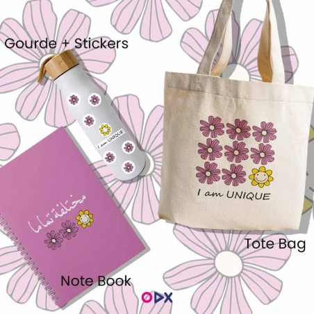 Pack i am unique - Tote bag + Gourde + Note book