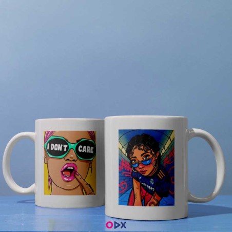 2 Mugs en céramique - I don't care