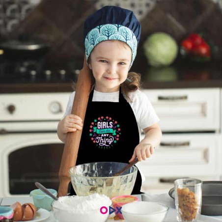 Tablier de cuisine pour enfant : Girls can do anything