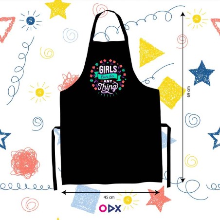 Tablier de cuisine pour enfant : Girls can do anything