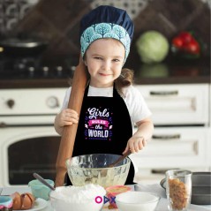 Tablier de cuisine pour enfant : Girls rules the world