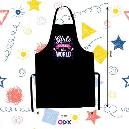 Tablier de cuisine pour enfant : Girls rules the world