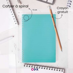 Cahier à Spirale bleu turquoise - Créativité en Mouvement