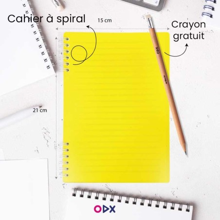 Cahier à Spirale Jaune - Créativité en Mouvement