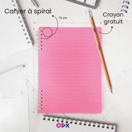 Cahier à Spirale Rose - Créativité en Mouvement