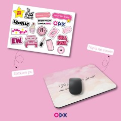 Pack Girly : Tapis de souris & planche de stickers pc