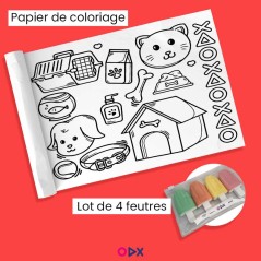 Pack créatif enfants : Rouleau de coloriage & Feutres glace