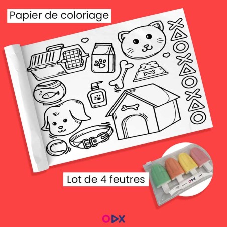 Pack créatif enfants : Rouleau de coloriage & Feutres glace