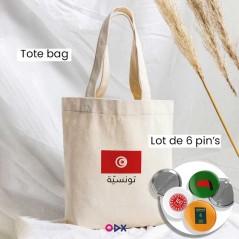 Pack 100% Tounsi : Tote bag + 6 Pin's