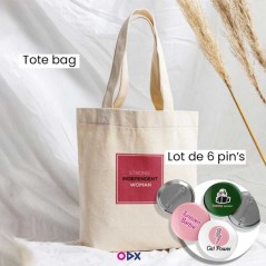 Pack girls power : Tote bag + 6 Pin's