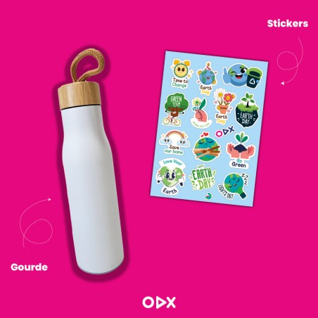 Pack love your earth - Gourde & stickers