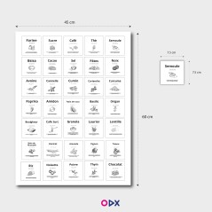 Étiquettes épices - Carré blanc français