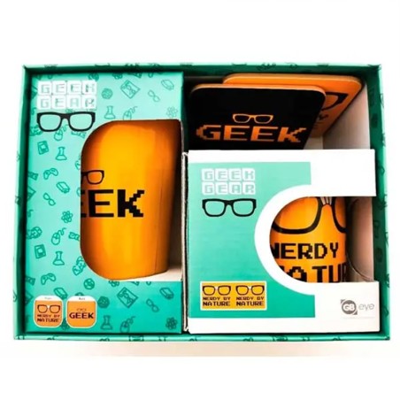 2 Mugs en céramique + Sous-tasse assortie - GEEK