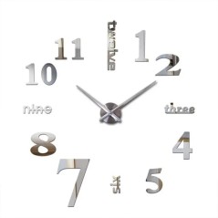 Horloge Murale 3d – Silver