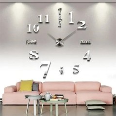 Horloge Murale 3d – Silver