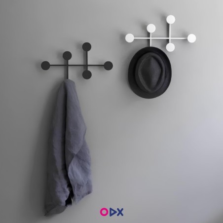 2 porte manteaux noir et blanc