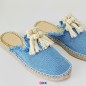 Mule en jute pour femme - Halfa bleu jean
