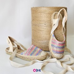 Sandale femme en jute halfa - Semelle plate