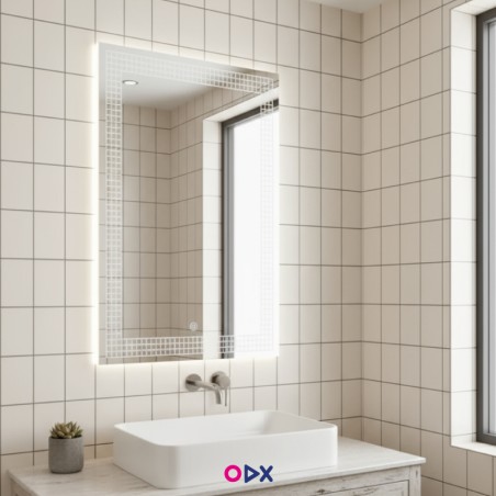 Miroir Rectangulaire avec Cadre à Carreaux