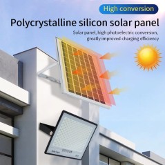 Projecteur solaire LED étanche détecteur lumière avec télécommande - 300w
