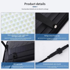 Projecteur solaire LED étanche détecteur lumière avec télécommande - 300w