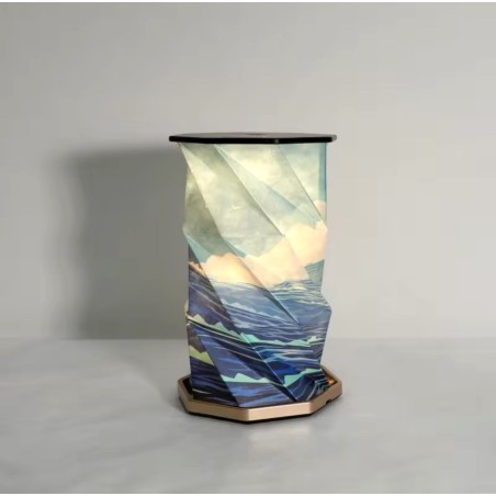 Lampe en papier pliable de style chinois Décor de chambre