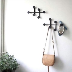 Pack 2 portes manteaux noir - Patère en Métal