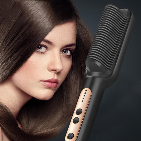 Brosse Lissante Électrique 2-en-1 — Pour un Salon Professionnel à la Maison