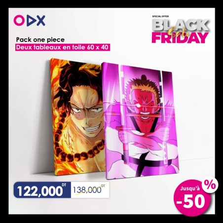 Pack one piece - Deux tableaux en toile 60 x 40