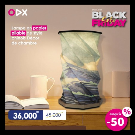 Lampe en papier pliable de style chinois Décor de chambre
