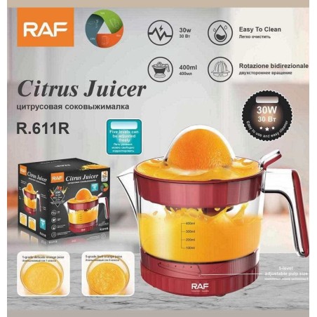 Presse agrumes RAF 400 ml 30W - Rouge
