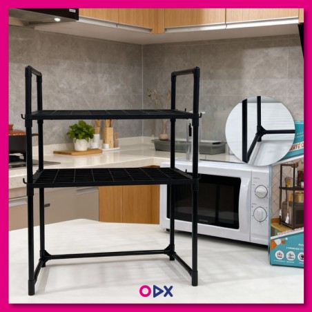 Étagère pour micro-ondes réglable et extensible