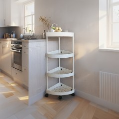 Étagère d'angle multifonctionnelle à roulettes