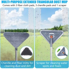 Balai de nettoyage triangulaire réglable