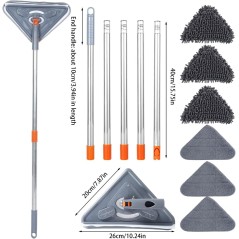 Balai de nettoyage triangulaire réglable