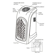 Mini chauffage électrique mural – 400W