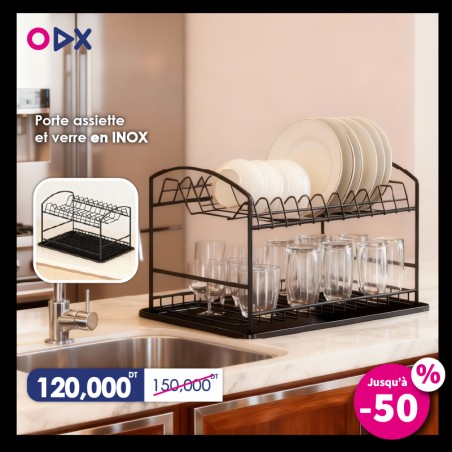 Porte assiette et verre en INOX à poser S-4017-A